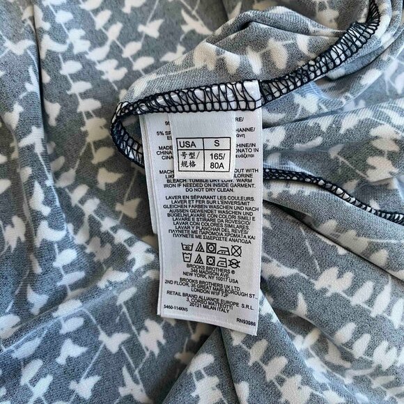 Brooks Brothers Bird Print Surplice Faux Wrap V neck Shirt Dress Sz S Career - Picture 6 of 12